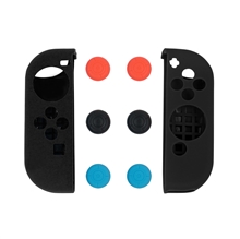 Silicone Protective Case for Controller - black + 3x Thumb Grips (SWITCH)
