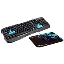 Keyboard and mouse E-Blue Polygon with Mousepad black/blue (EKM820BK)