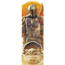 Plakát na dveře Star Wars Hvězdné války TV seriál The Mandalorian: (53 x 158 cm) 150 g