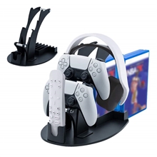 Universal Controller Stand with Headphone Hanger/Remote Control/Game Discs Storage  (PS5/PS4/X1/XSX/SWITCH)