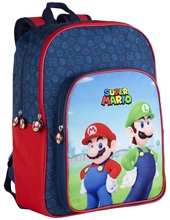 Batoh Nintendo Super Mario: Mario & Luigi (objem 20 litrů 31 x 42 x 15 cm) modrý polyester