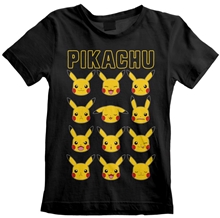 Dětské tričko Pokémon: Pikachu Faces (9-11 let) černá bavlna