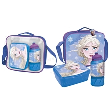 Box svačinový Frozen II Ledové království 2: Elsa (taška,láhev na pití,krabička 23 x 16 x 8 cm) polyester PVC