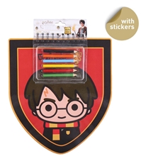 Blok s pastelkami a nálepkami Harry Potter: (30 x 25 cm)