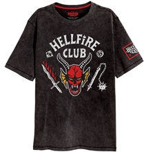 Pánské tričko Netflix Stranger Things: Hellfire Crest (S) černá bavlna