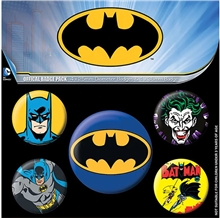 Set 5 kusů odznaků - placek Batman: logo (průměr 2,5 cm 3,8 cm)