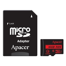 Apacer paměťová karta Secure Digital Card V10, 16GB, micro SDHC, AP16GMCSH10U5-R, UHS-I U1 (Class 10), s adaptérem