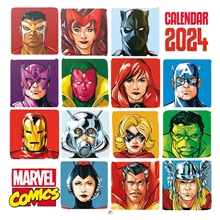 Oficiální nástěnný kalendář Marvel: Classics Comics Icons 2024 - s plakátem (SQ 30 x 30 60 cm)