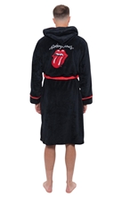 Men's bathrobe Rolling Stones: Classic Tongue (L/XL) black fleece