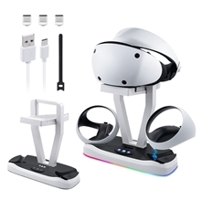 JYS Magnetic Charging Display Stand for PS VR2 Controller - White (PS5)