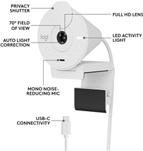 Logitech - Brio 300 Full HD webcam - Off-white
