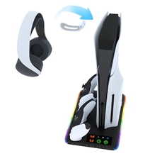 Universal Cooling Fan Base with RGB Lights, Controller Charger and Headset Mount for PS5 Slim (PS5)	