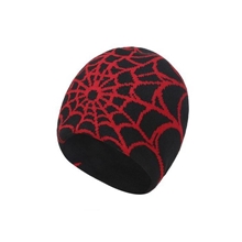 Winter Hat with Spider Web - Black/Red