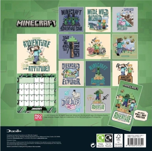 Minecraft 2026 Mini Calendar