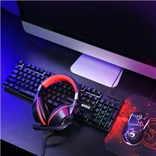 Gaming set with keyboard, mouse, mouse pad and headphones Marvo CM409 CZ/SK, LED, USB - black (PC) (SALE)