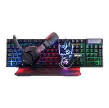 Gaming set with keyboard, mouse, mouse pad and headphones Marvo CM409 CZ/SK, LED, USB - black (PC) (SALE)