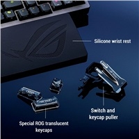 ASUS klávesnice ROG Azoth 96 HE, Mechanická, Bezdrátová, BT, RF 2.4GHz, CZ/SK, černá