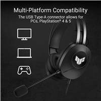  ASUS TUF Gaming H1 GEN II headphones, wired, black (SALE)